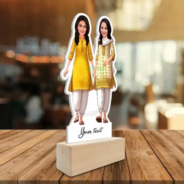 Gift ideas for best friend female, caricature gift for best friend,unique standee for femlae friend - Image 2