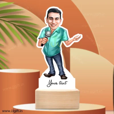 Personalize singer gift for man, anchor caricature gift idea