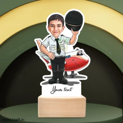 Personalized pilot boy caricature gift, pilot dreamer gift idea