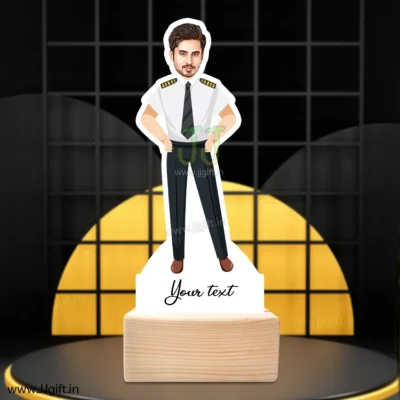Personalized pilot caricature statue gift