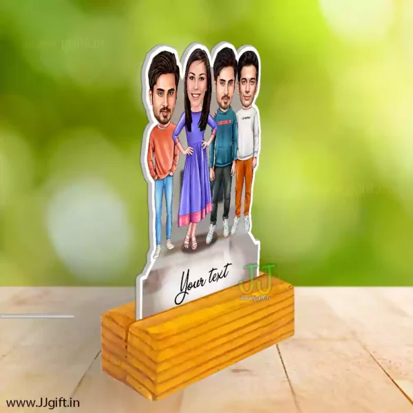 3 male and 1 female caricature gift - Image 2