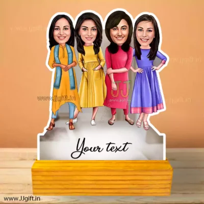 4 Female friend caricature gift