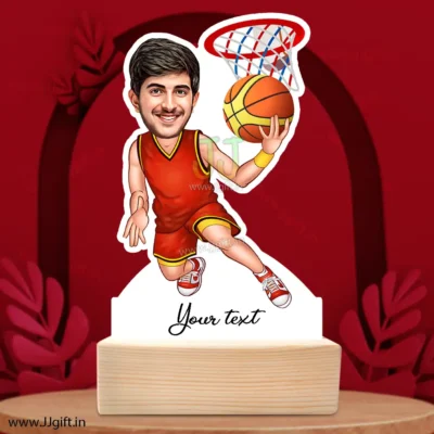 Personalized Basketball Player Caricature Standee with Name, Custom Basketball Athlete Showpiece Standee Gift