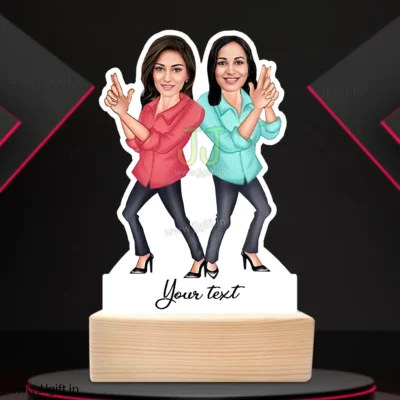 Best female friend standee gift , Caricature for 2 female friends