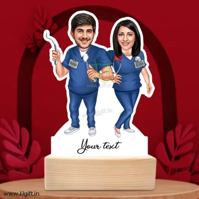 Dentist couple caricature gift , personalize gift for dentist couple
