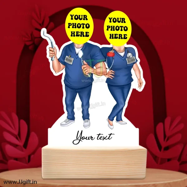 Dentist couple caricature gift , personalize gift for dentist couple - Image 3