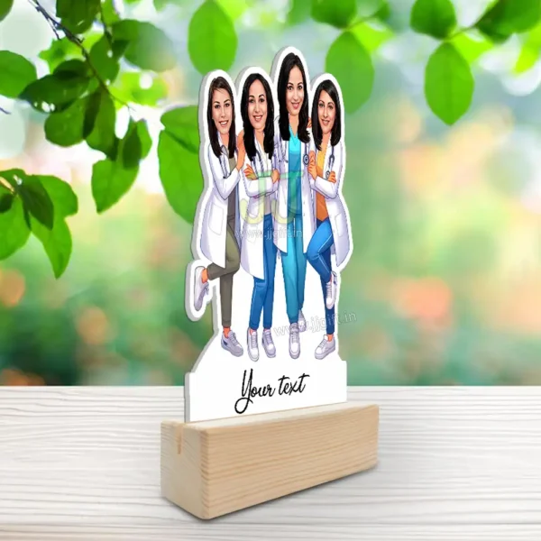 Female doctor caricature gift group of 4, unique gift for doctor group - Image 2
