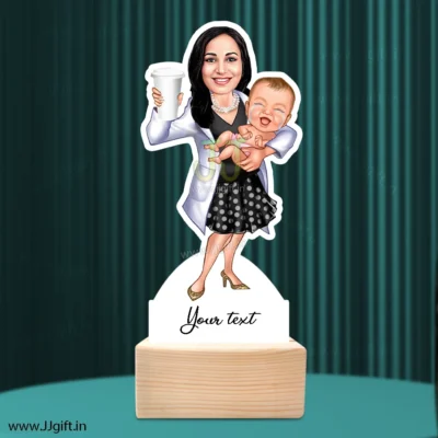 Female pediatric doctor gift idea , Table standee for pediatric doctor