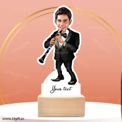 Gift for clarinet player, personalized present for clarinet player, acrylic made clarinet plater statue