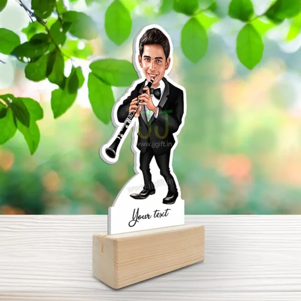 Gift for clarinet player, personalized present for clarinet player, acrylic made clarinet plater statue - Image 2