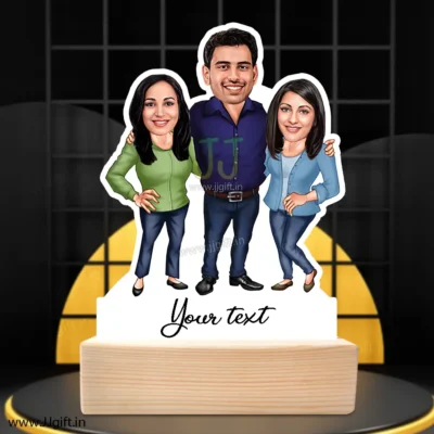 Group caricature 3, Acrylic made 3 friend personalized statue