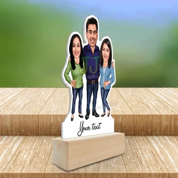 Group caricature 3, Acrylic made 3 friend personalized statue - Image 2