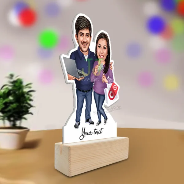 It guy and shopping lady caricature gift - Image 2