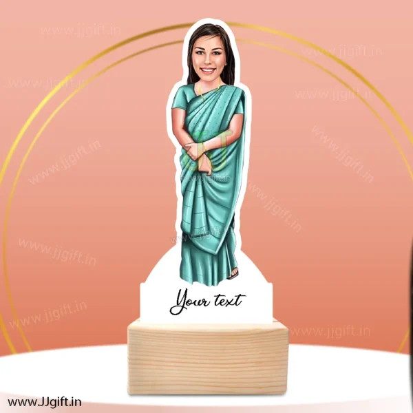 Lady Principle caricature, Lady in saree caricature 17