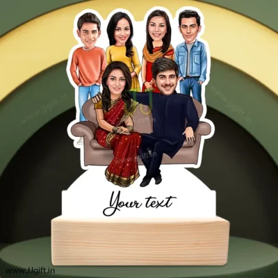 Mom ,dad with 4 son caricature gift, 6 family caricature gift
