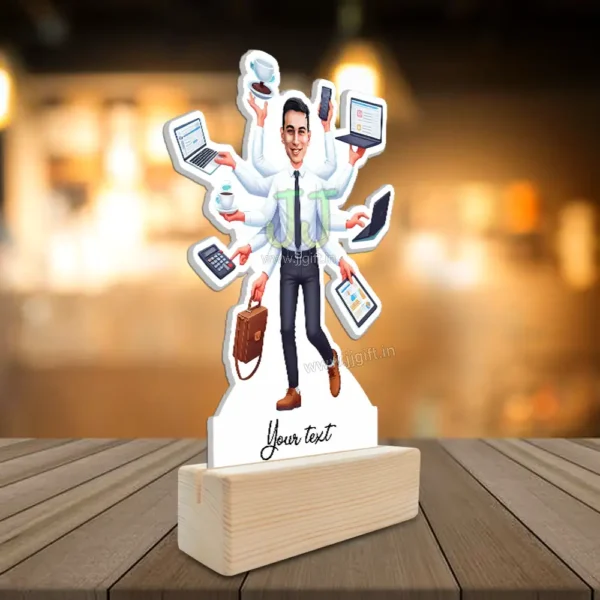 Multitasker man caricature gift, Corporate multitasker gift for man - Image 2