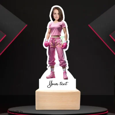 Personalized boxer lady caricature gift