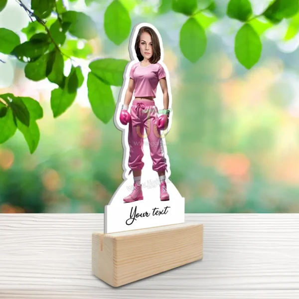 Personalized boxer lady caricature gift - Image 2