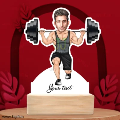 Personalized gift for Barbell ligfting male, Barbell lifting man standee gift