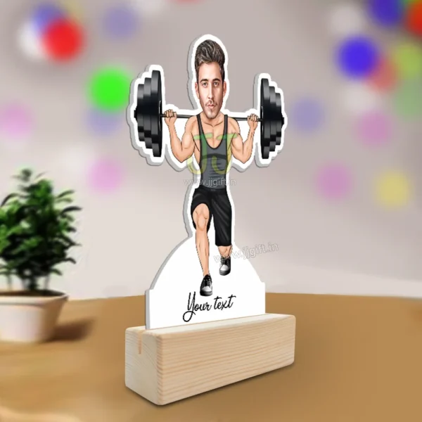 Personalized gift for Barbell ligfting male, Barbell lifting man standee gift - Image 2