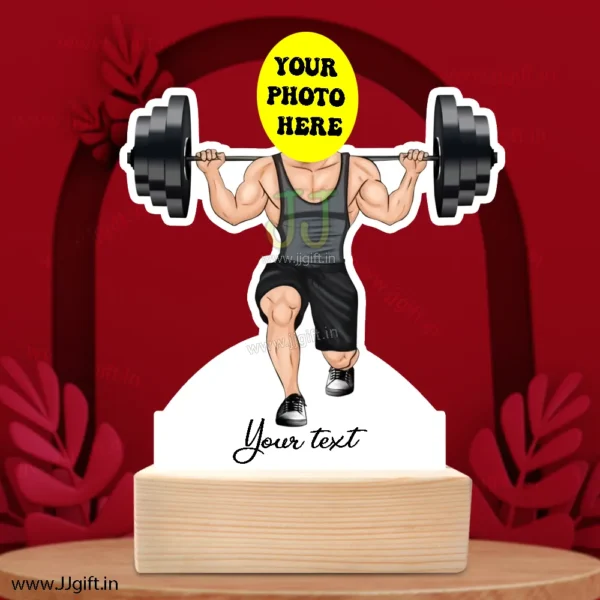 Personalized gift for Barbell ligfting male, Barbell lifting man standee gift - Image 3