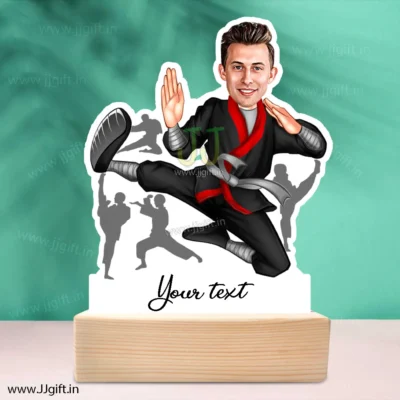 Personalized karate award caricature gift . acrylic made karate caricature award