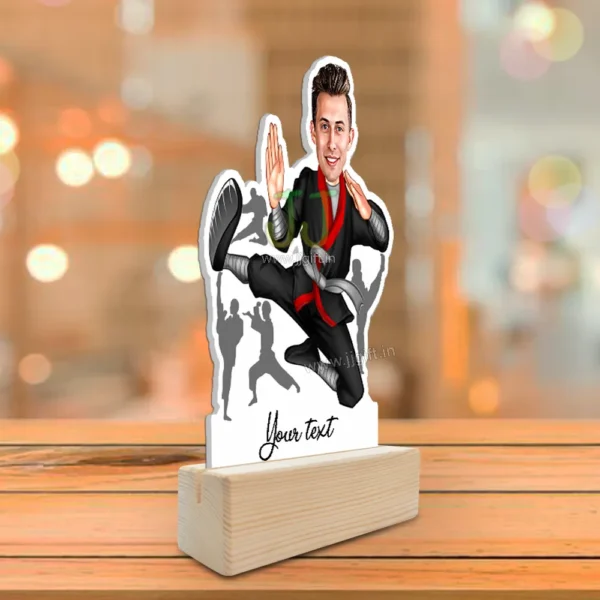Personalized karate award caricature gift . acrylic made karate caricature award - Image 2