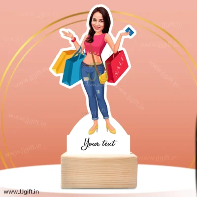 Shopping girl caricature 2