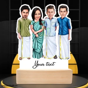 South indian family caricature of 4