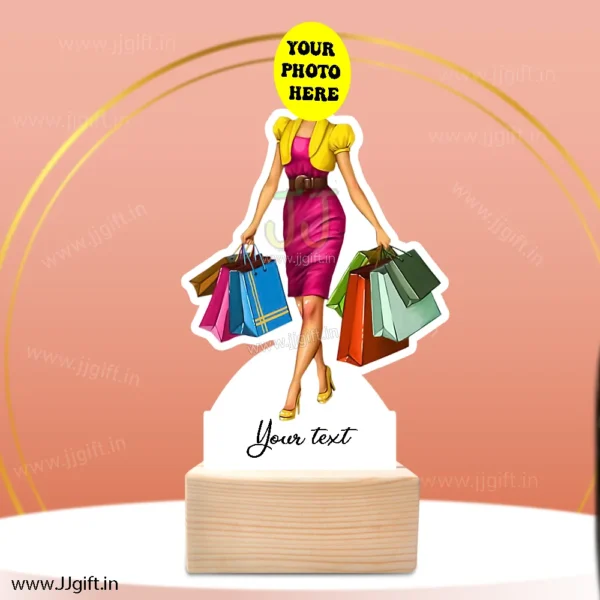 Unique present for shopholic girl , Acrylic standee for shopping lover girl - Image 3
