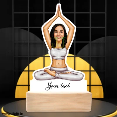Yoga lady caricature gift