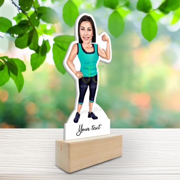 Fitness lady caricature gift idea ,Personalized gift for fitness women - Image 2