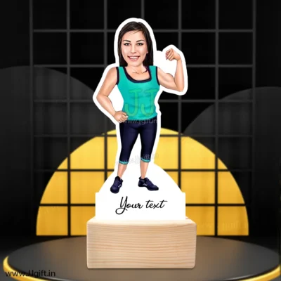 Fitness lady caricature gift idea ,Personalized gift for fitness women