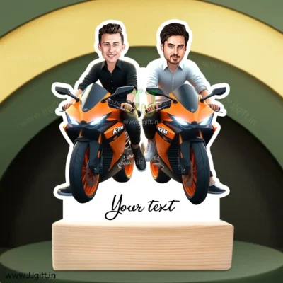 Bike rider friend caricature gift idea