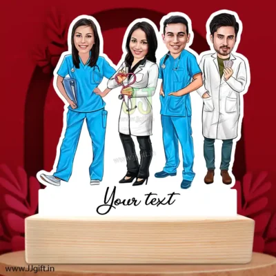Caricature for group of doctor, doctor,nurse , pharmacist group caricature