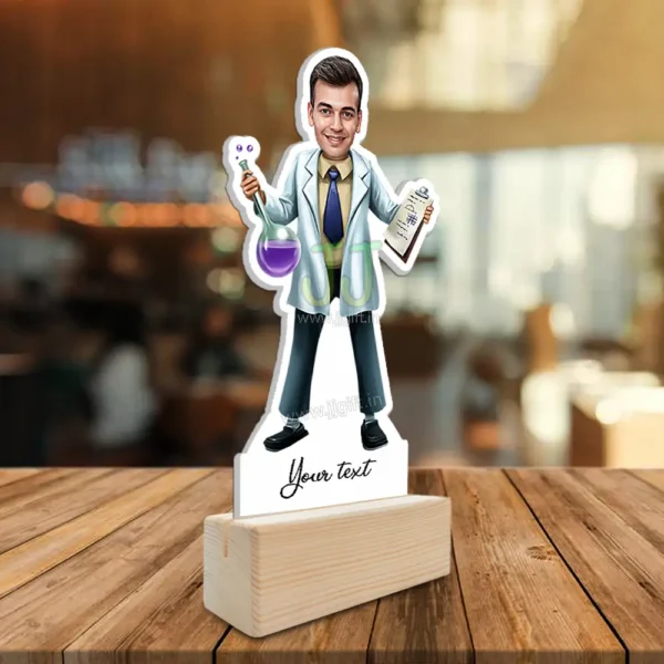 Chemist man caricature, unique present for chemist - Image 2