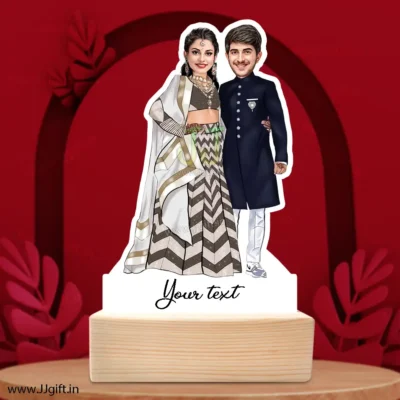 Couple in traditional outfir caricature, Personalized unique gift for couple