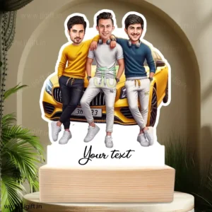 Gift for 3 male BEST friends, Unique caricature gift idea for BFF