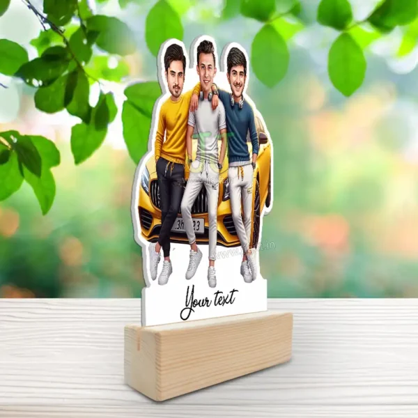 Gift for 3 male BEST friends, Unique caricature gift idea for BFF - Image 3