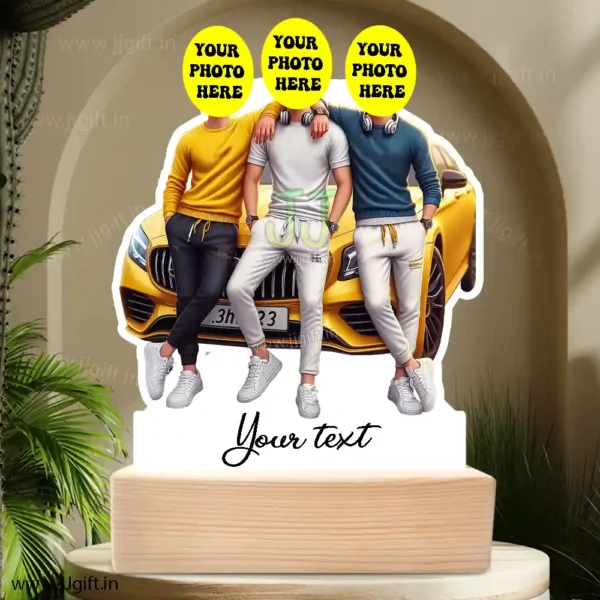 Gift for 3 male BEST friends, Unique caricature gift idea for BFF - Image 2