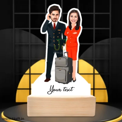 Gift for pilot and cabin crew , Caricature present for pilot and air hostess