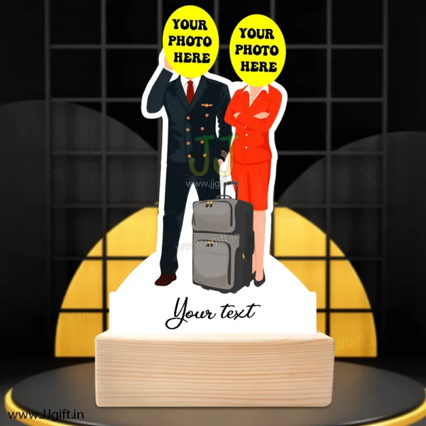 Gift for pilot and cabin crew , Caricature present for pilot and air hostess - Image 3
