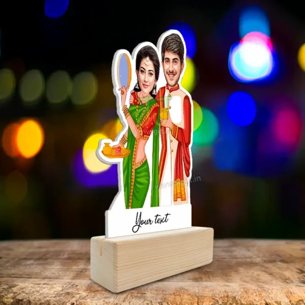 Unique Persoanlized krva chauth gift, Best krva-chauth caricature gift - Image 2