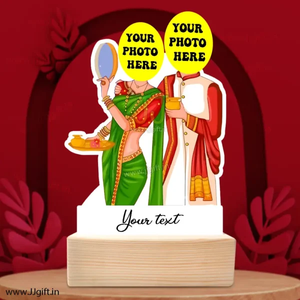Unique Persoanlized krva chauth gift, Best krva-chauth caricature gift - Image 3