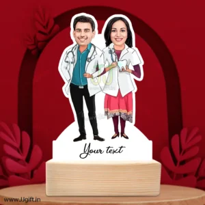 Unique caricature gift for doctor duo , Doctor Couple caricature present