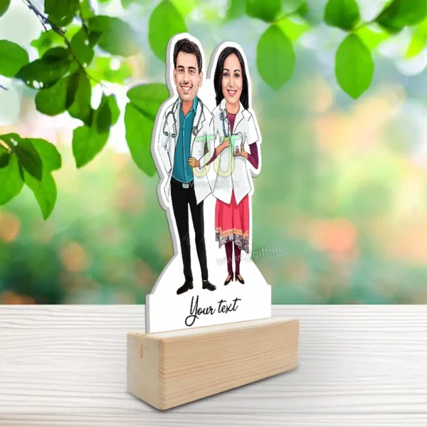 Unique caricature gift for doctor duo , Doctor Couple caricature present - Image 2