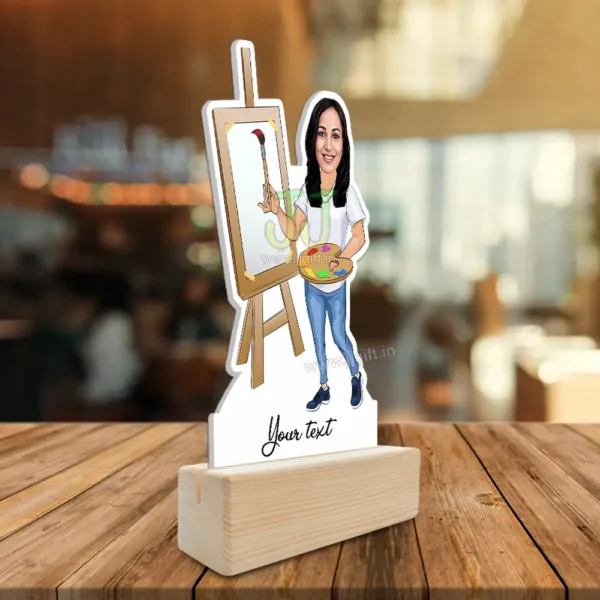 Unique Gifts for Painters, Caricature Award For ARTIST, Unique Gift For Artist, Best Caricature Gift For Artist, Personalized present For Artist, Painter Caricature Gift, Personalized Standee Caricature Gift - Image 2