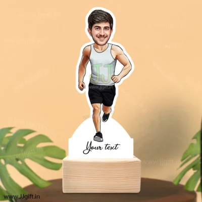 caricature gift for runner ,Personalized Award for runner, Unique standee for runner