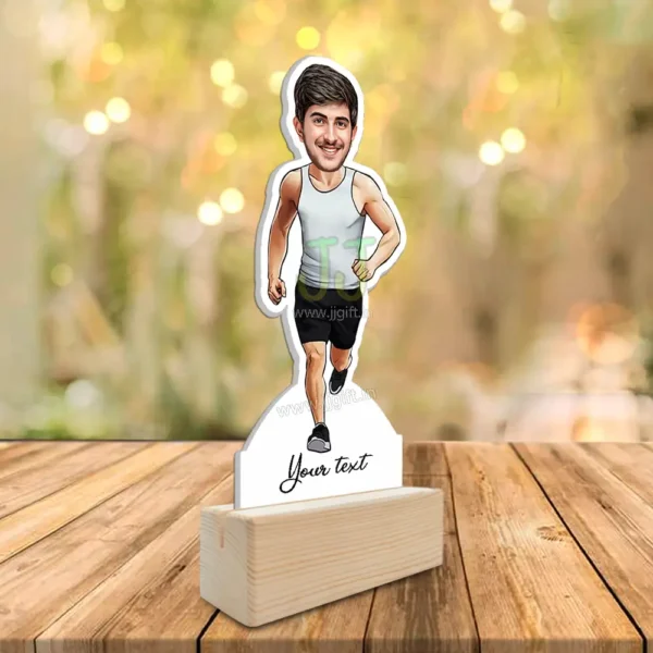 caricature gift for runner ,Personalized Award for runner, Unique standee for runner - Image 2