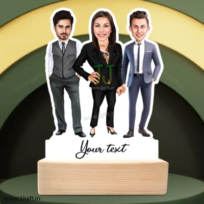 3 Friend caricature gift in Professional outfit